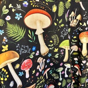 Vibrant Amanita Mushroom Print Long Sleeve Dress, Size 2XL